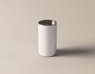 Blank Cylindrical Can Mockup for Packaging Design