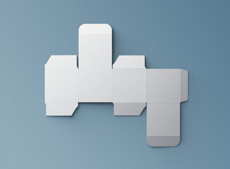 Blank Packaging Box Die Cut Template on Minimalist Background