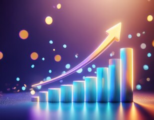 progress or development concept, Business growth, investment profit increase, arrow graph future growth plans, growing sales and revenue.	