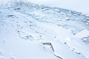 Texture of white snow