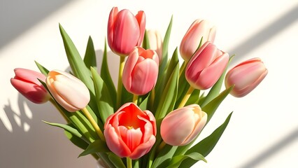 Fototapeta premium Radiant Tulips Soft Light and Subtle Shadows