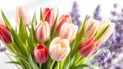 Obraz premium Ethereal Beauty Tulip Bouquet in Soft Daylight Luxury Photography