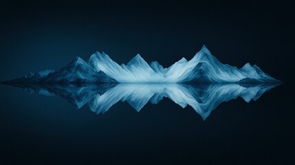 Fototapeta premium Reflection of a mountain on water's surface and below