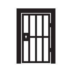 prison cell door icon illustration design template