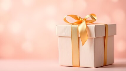 Obraz premium Elegant Luxury Gift Box in Soft Pink and Peach Gradient