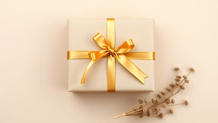 Chic Elegance Luxury Gift Box Wrapped with Golden Ribbon