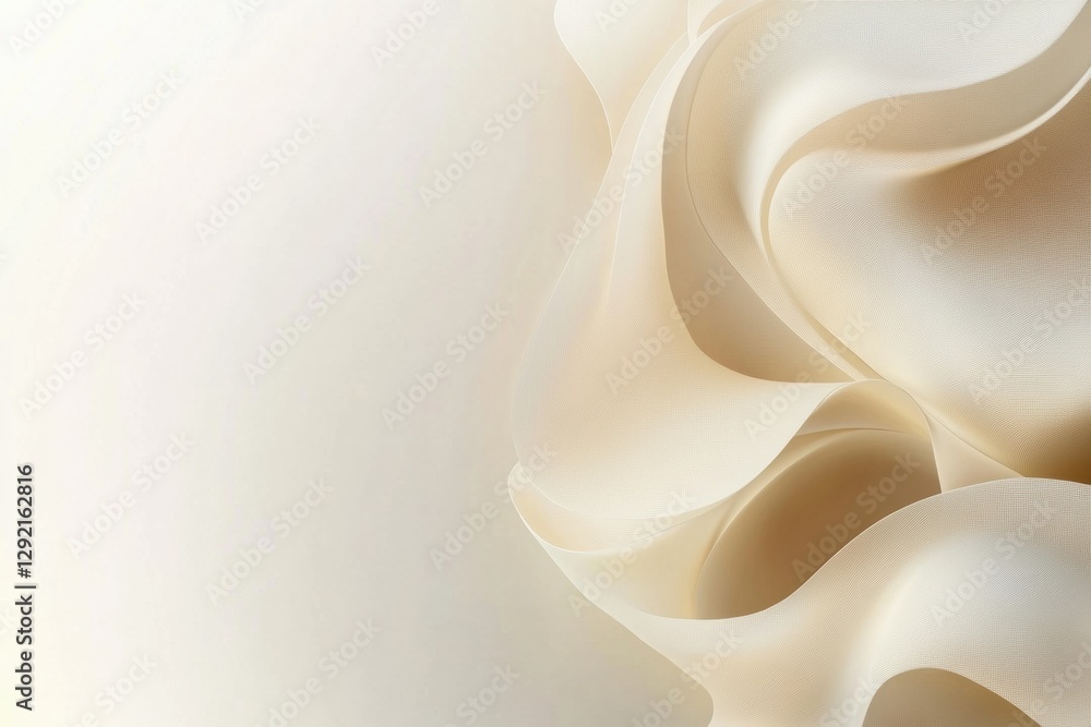 Aufkleber Elegant abstract design showcasing soft curves and flowing forms in warm neutral tones and subtle shading. Generative AI