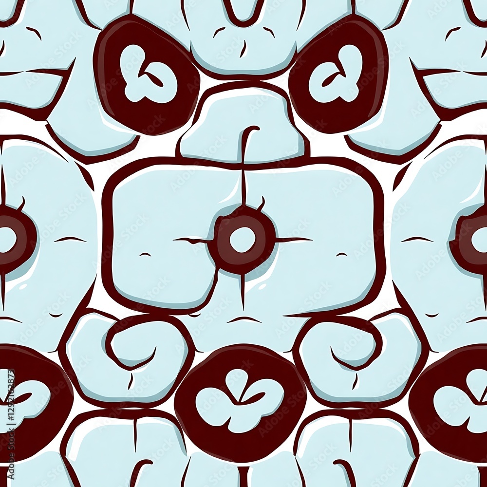 Poster abstract geometric pattern: this design showcases a repeating pattern of interconnected shapes and f