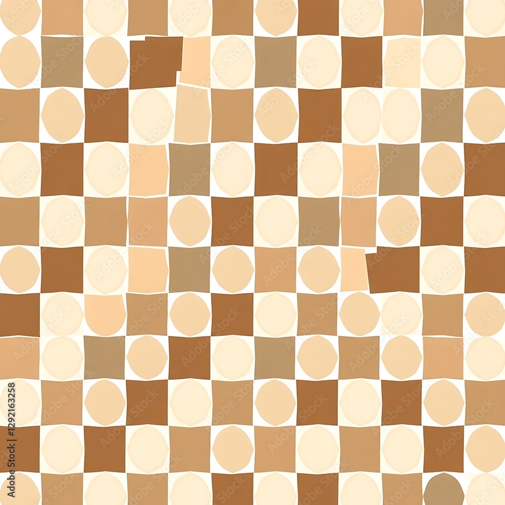 Poster abstract geometric pattern: a mesmerizing abstract design of interlocked squares and circles in a pa
