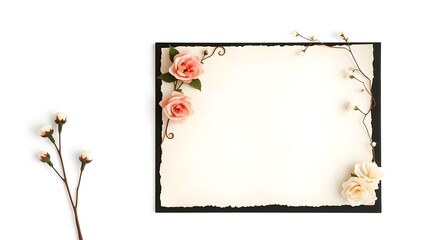 Obraz premium Whimsical Love Letter Floral Decor in Vintage Film Look