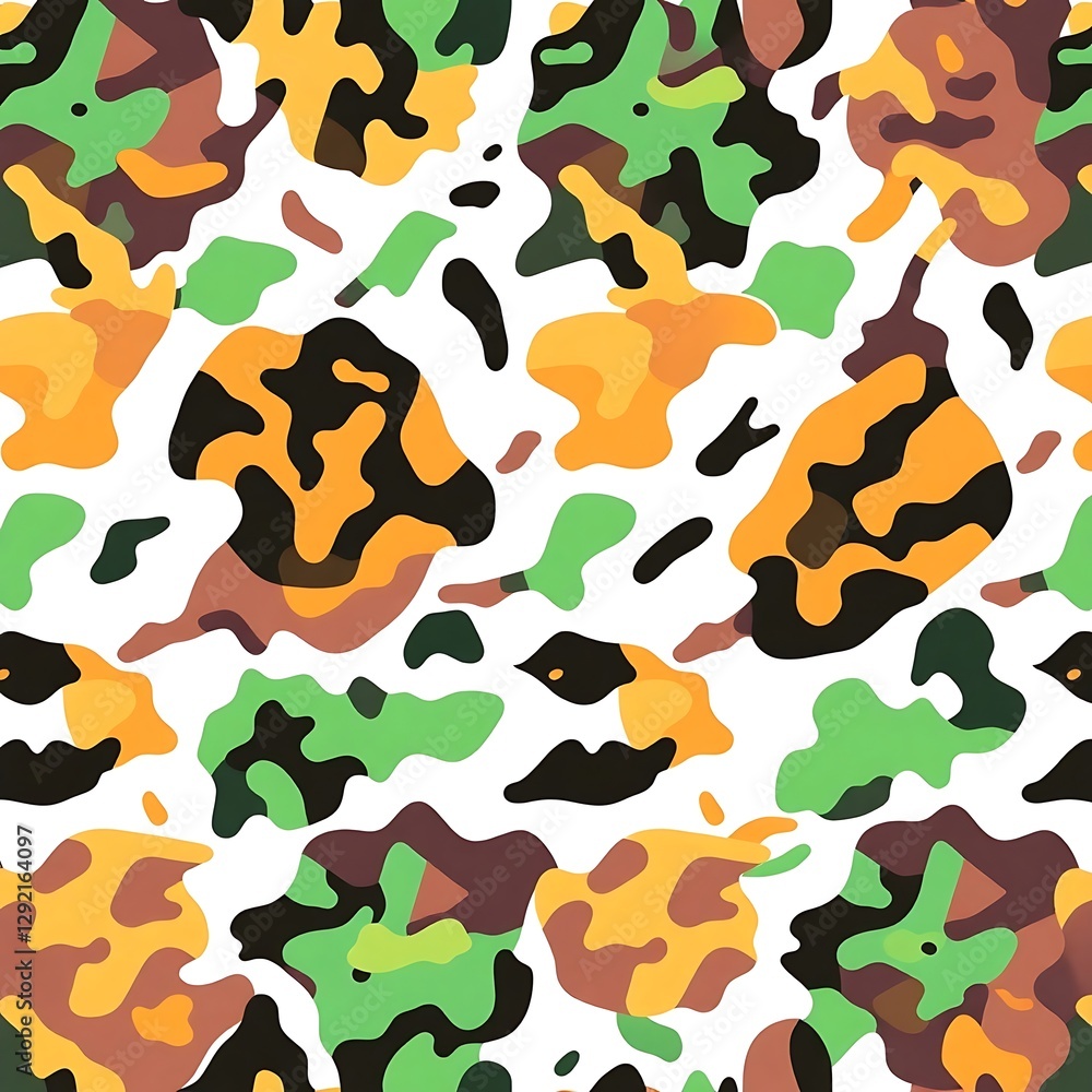 Poster abstract camouflage pattern: a vibrant and dynamic abstract pattern, mimicking the aesthetic of camo