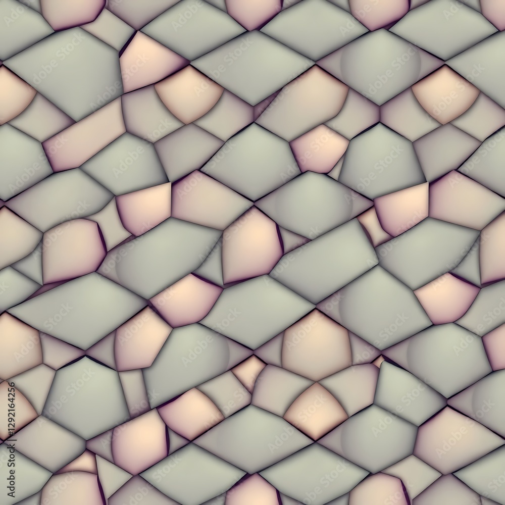 Poster geometric mosaic: a seamless pattern featuring an intricate design of interconnected shapes in a geo