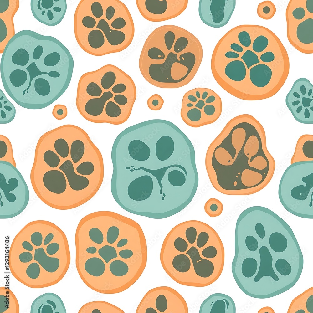Poster abstract cellular pattern: a vibrant, abstract seamless pattern showcases a multitude of colorful ce