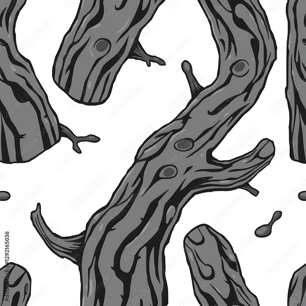 Poster abstract tree trunk pattern: a seamless repeating pattern of stylized tree trunks in shades of gray 