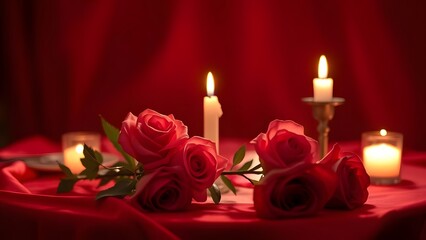 Elegant Romance Candlelit Dinner in a Velvet Embrace