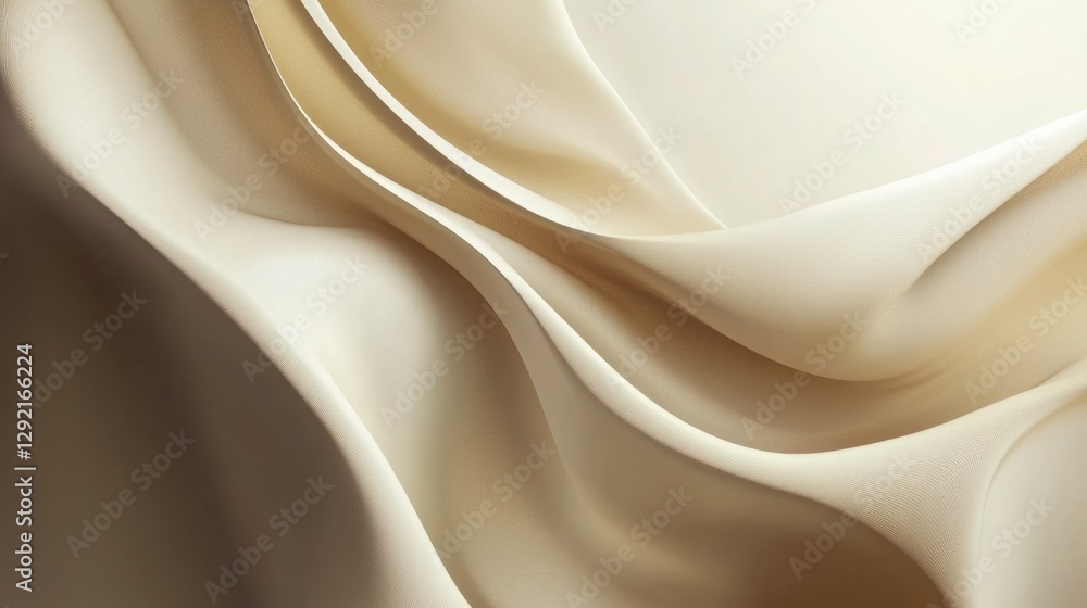 Poster Soft flowing fabric with gentle waves creating a serene and calming atmosphere indoors. Generative AI
