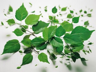 Obraz premium abstract background with green leaves, leaves with transparent background, seamless pattern with leaves, green leaves 