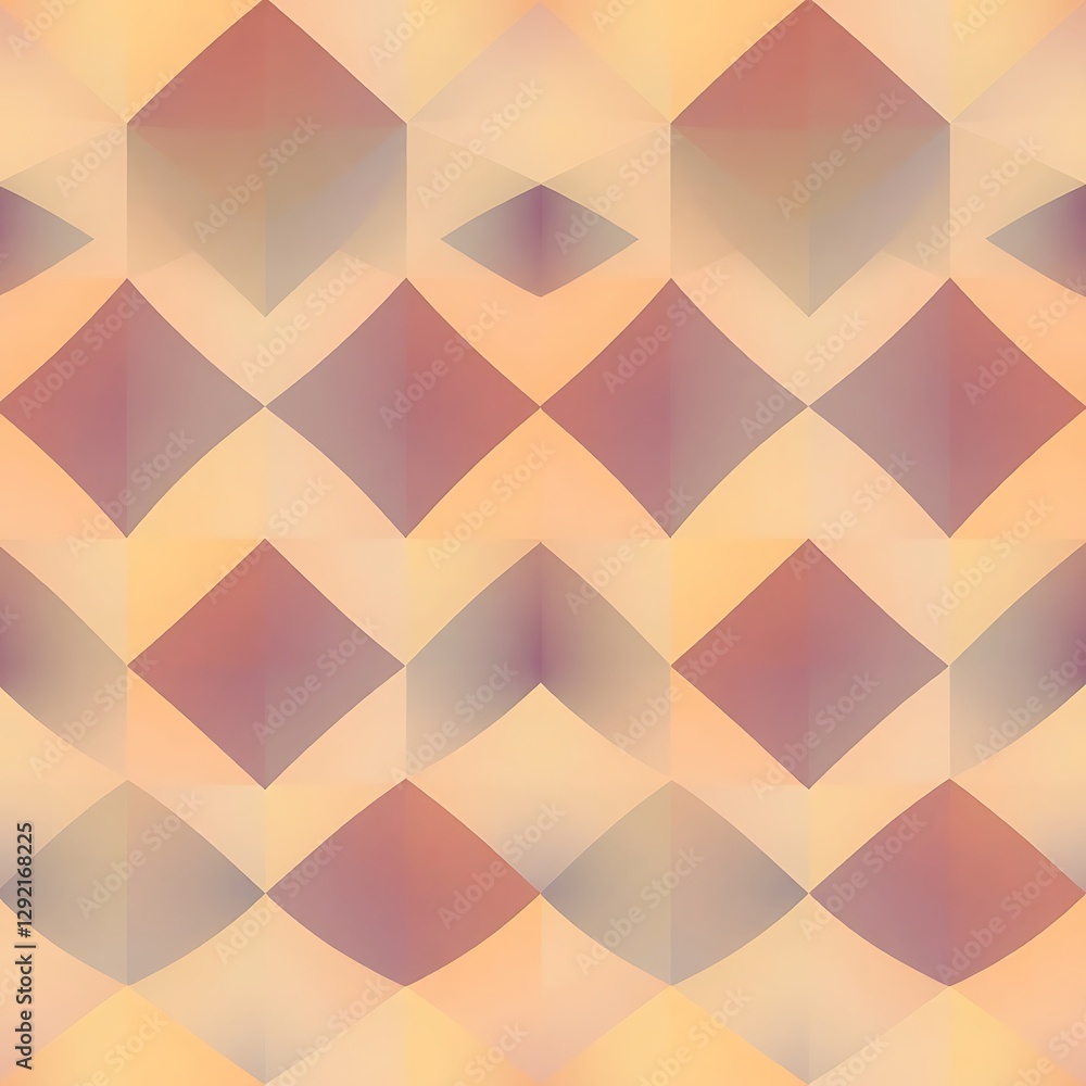 Poster geometric harmony: an abstract mosaic showcases a seamless pattern of stylized diamonds and hexagons