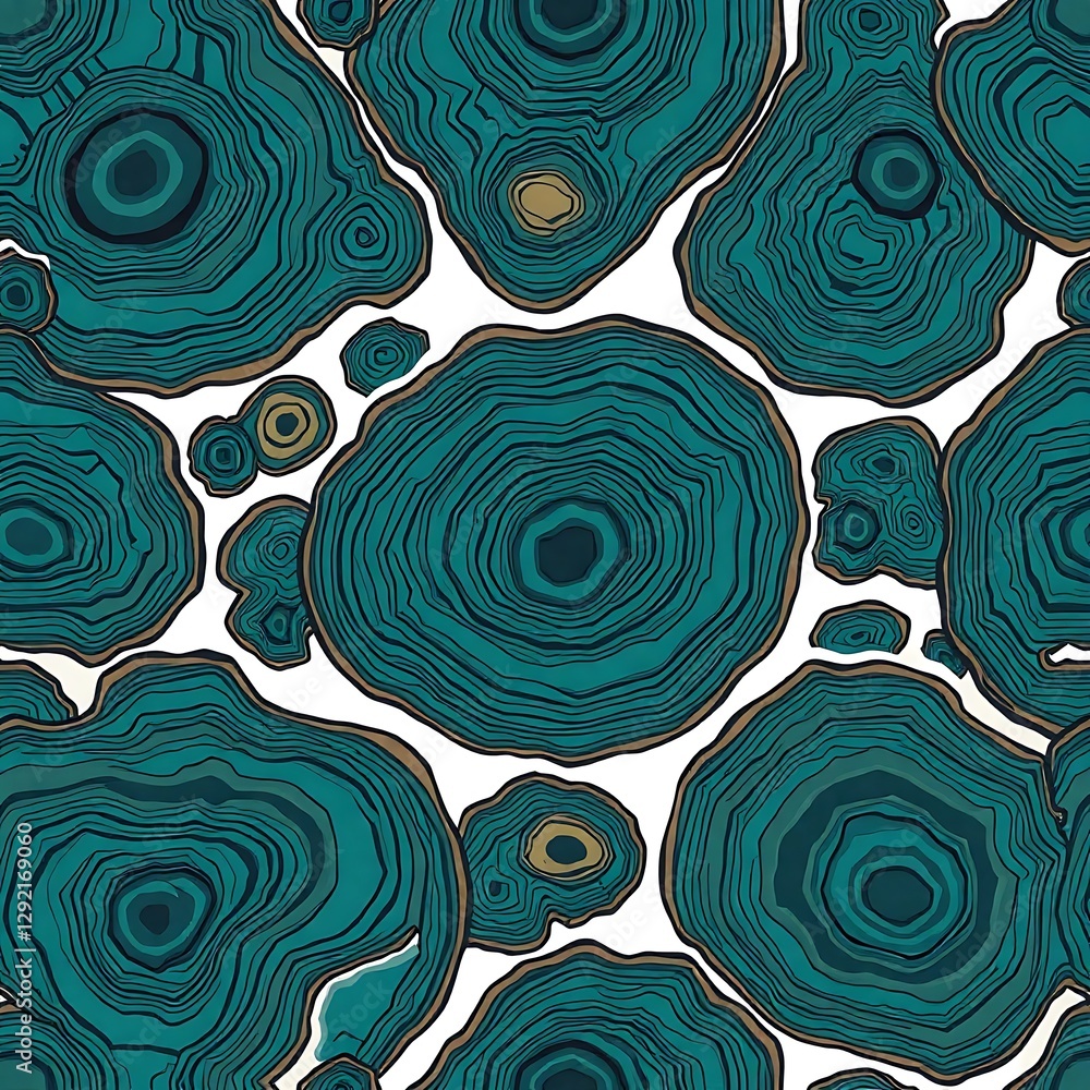 Poster geological pattern: a captivating pattern featuring stylized circular shapes reminiscent of cross-se