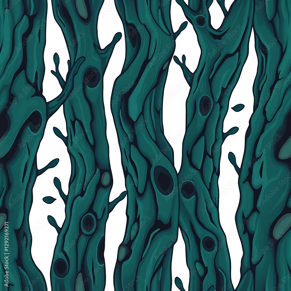 Poster forest fantasy: a captivating artistic representation of a forest, where whimsical trees with unique
