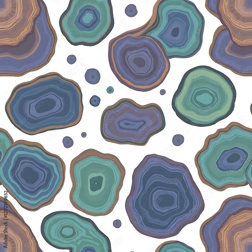 Poster abstract agate pattern: a captivating seamless pattern of abstract agate slices, with concentric rin