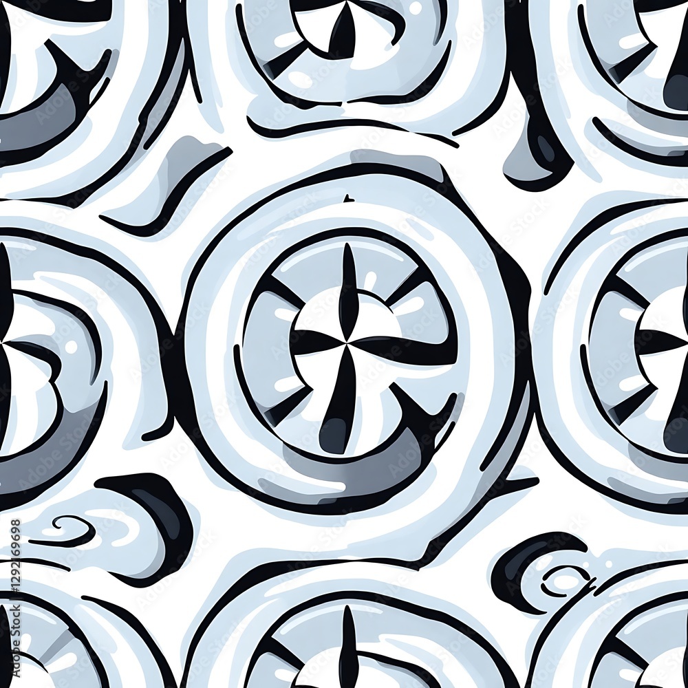 Poster abstract compass rose pattern: a seamless and stylized abstract pattern features compass rose-like s
