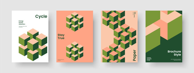 Fototapeta premium Geometric Report Design. Isolated Brochure Layout. Modern Poster Template. Business Presentation. Banner. Flyer. Background. Book Cover. Portfolio. Handbill. Newsletter. Notebook. Journal. Leaflet