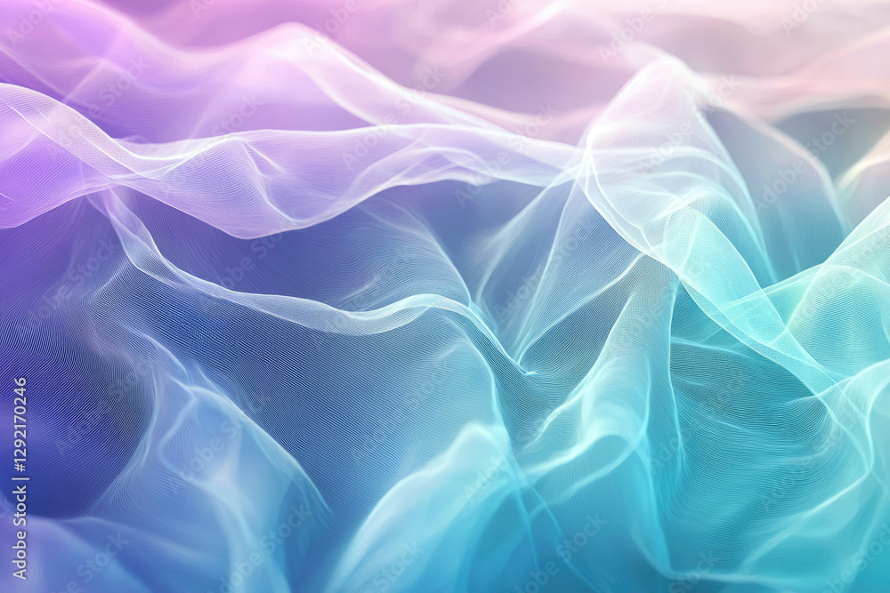 Aufkleber Abstract image of flowing pastel-colored fabric, creating a soft and dreamy effect.