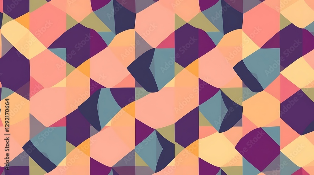 Poster geometric abstraction: a vibrant and captivating abstract pattern composed of overlapping geometric 