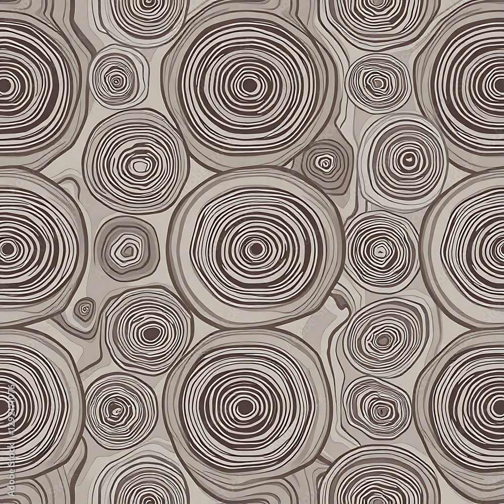 Poster abstract rings: this seamless illustration presents an abstract pattern of concentric rings in shade