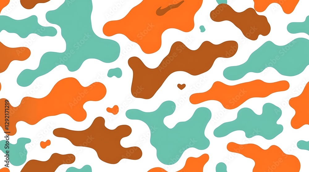 Poster abstract camouflage pattern: a vibrant and eye-catching abstract pattern with irregular organic shap