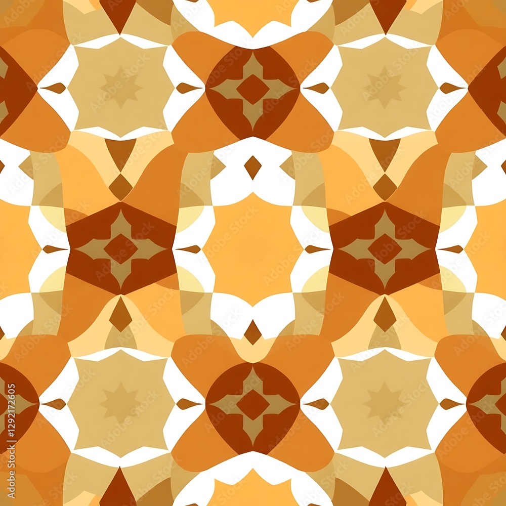 Poster golden symmetry: a symmetrical geometric pattern in shades of gold and brown, resembling intricate s
