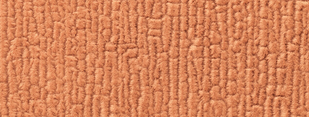 Texture light brown fluffy woolen textile background soft fleecy material, macro. Structure coral fabric with pattern.