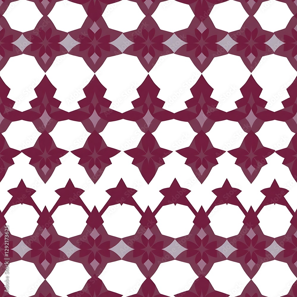 Aufkleber geometric floral pattern: an elegant seamless pattern featuring a repeated design of geometric flora