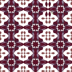 Floral Harmony: An elegant floral pattern, a symphony of burgundy and cream hues, is a testament to symmetry and abstract art.