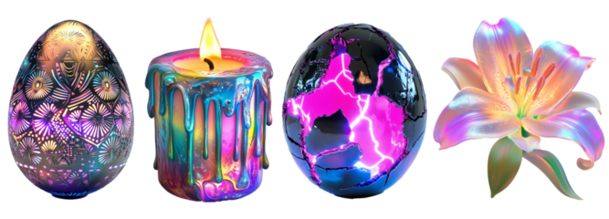 png Futuristic Neon Easter – A Vibrant Celebration set