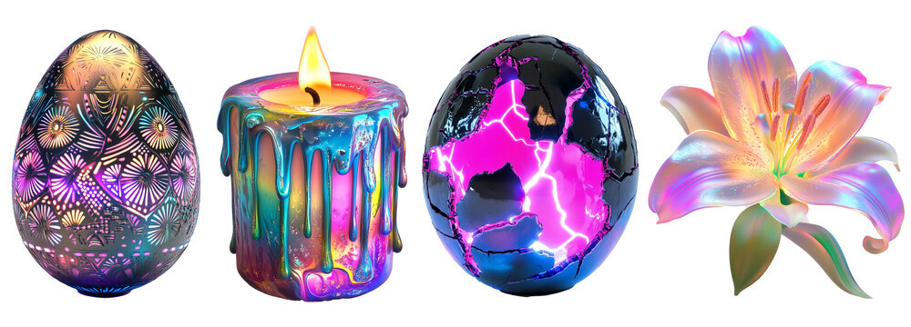 png Futuristic Neon Easter – A Vibrant Celebration set