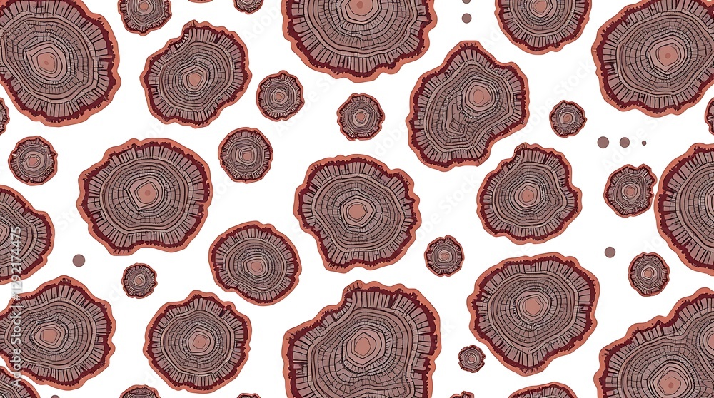Poster abstract tree rings pattern: an artistic and unique pattern of tree rings in varying sizes and shape