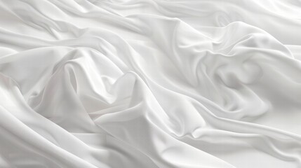 Obraz premium Neatly arranged clean white bed linen in a bright and stylish bedroom.