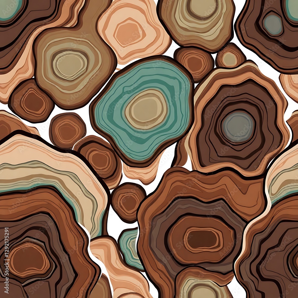 Poster geological patterns: a mesmerizing display of organic forms, simulating the captivating layers of ge