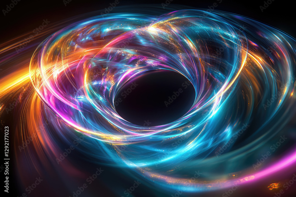 Aufkleber abstract swirling vortex of vibrant, luminous colors creating a mesmerizing, energetic visual.