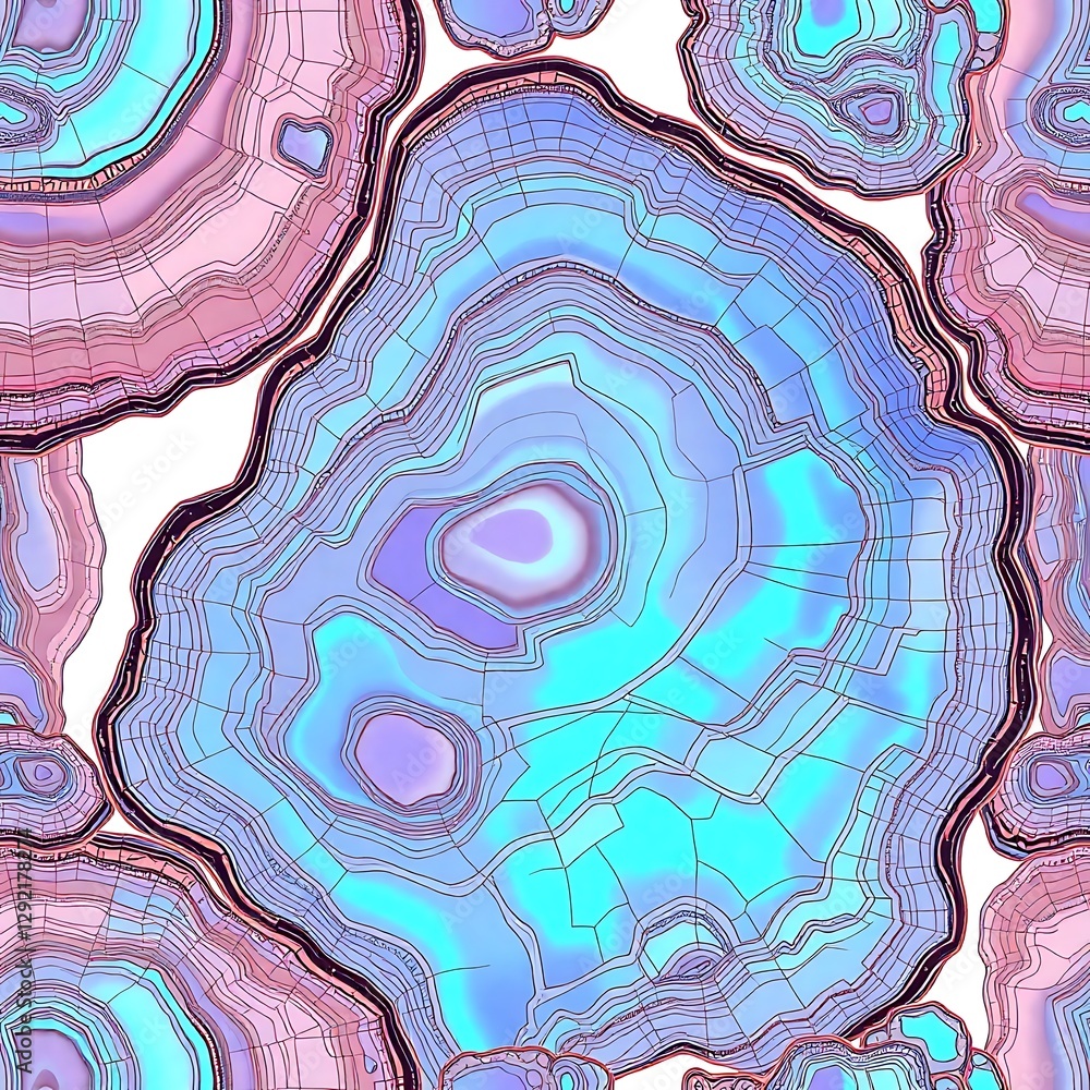 Poster geode gemstone: a mesmerizing artistic representation of geode gemstones, showcasing intricate layer