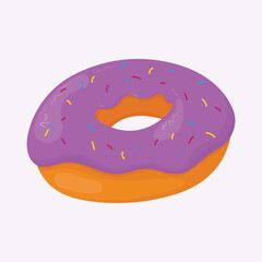 Donut Vector Illustration. strawberry icing donut icon vector