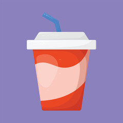 Soda Drink Illustration Vector. soda plastic cup icon