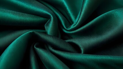 Obraz premium Texture of green silk fabric. Beautiful emerald green soft silk fabric