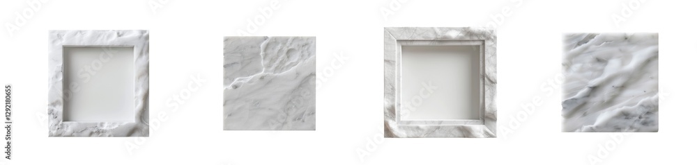 Poster elegant marble frame collection with various sizes and shapes for decorative display