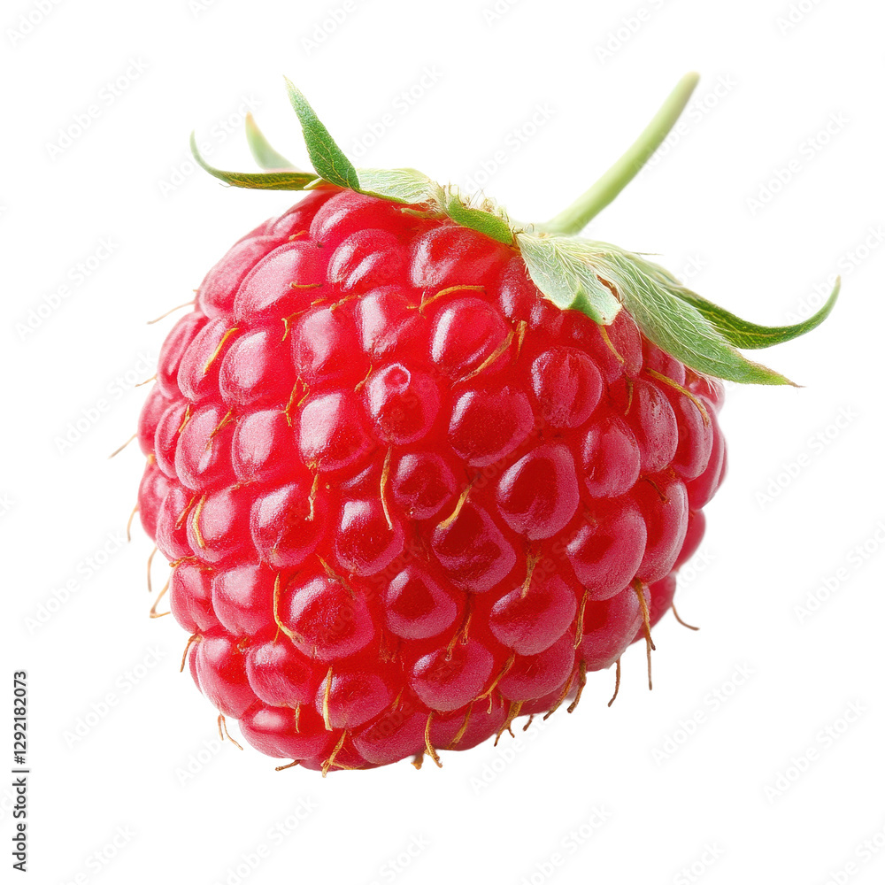Aufkleber raspberry bright red fruit isolated on transparent background showcasing its juicy texture and vibra