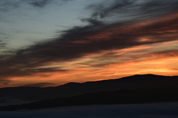 beautiful and colorful sunrise in the springtime
