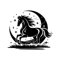 Horse silhouette With A White Background