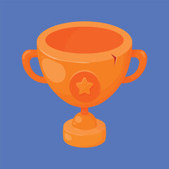 Gold Trophy Vector Illustration. winning trophy cup vector icon. winning prize cup